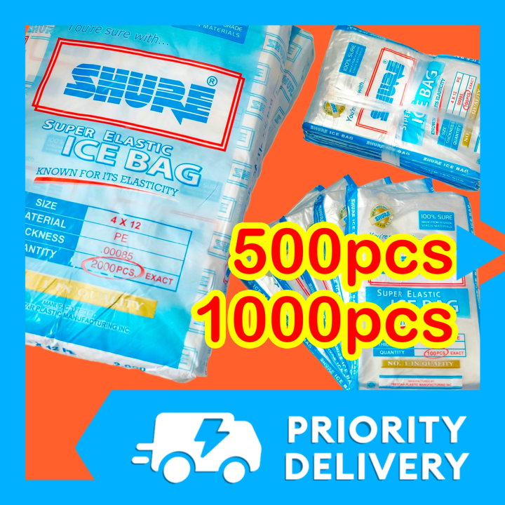 500 1000 ICE PLASTIC BAGS Shure Ice Water Plastic ng Yelo Wholesale (4