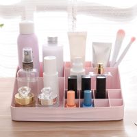 Desktop Sundries Storage Box Makeup Organizer For Cosmetic Make Up Brush Storage Case Home Office Bathroom Storage Box Grids
