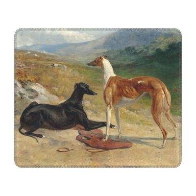 Vintage Whippet Greyhound Dog Mouse Pad with Locking Edge  Gamer Mousepad Non-Slip Rubber Base Sihthound  Office Computer Mat