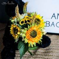 SunMade Unique Sunflower Bouquet Fall Decorations Artificial Flowers Living Room Decoration Flower Pots Decorative