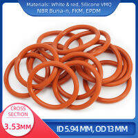 โอริง CS 3.53 มม. ID 5.94 มม. OD 13 มม. วัสดุพร้อมซิลิโคน VMQ NBR FKM EPDM ORing Seal Gask-Lusjeh