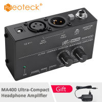 Neoteck เครื่องขยายเสียงหูฟังขนาดกะทัดรัดพิเศษ MA400,สำหรับไมโครโฟน XLR และสัญญาณเสียงพร้อมตัวควบคุมระดับเสียง6.35มม. และเอาต์พุตหูฟัง3.5มม. สำหรับการใช้งานในสตูดิโอและเวที