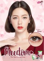 (COD) คอนแทคเลนส์พริตตี้ดอล | Pretty doll Contact Lens { รุ่น Freedom  }  ค่าสายตา+ปกติ สี Gray+brown 0.00-6.00