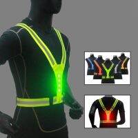 Unisex Reflective Safety Vest LED Warn Night Work Security Running Cycling Reflective Straps High Visibility Luminous Jacket USB