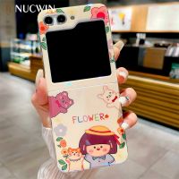 เคสผู้หญิงการ์ตูนน่ารักสำหรับ Samsung Galaxy Z Z Flip 5 4 3น้ำมันดอกไม้ภาพวาดดาว Samsung ฝาครอบ TPU สำหรับ Samsung นิ่ม Flip5 Z Flip3 Zflip4