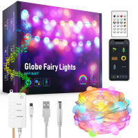 Tuya WiFi Smart Fairy Lights RGB Dancing with Music String Light APPRemoteVoice Control Lights Ball for YardHome Decor