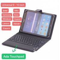 ?HOT สุด Universal Keyboard case เคสคีย์บอร์ด บูทูธ ไอแพด Bluetooth Wireless 9 - 10.5 Inch Touchpad Leather Flip Cover Flipcase ค สุดพิเศษ