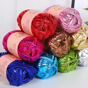 Shiny Metallic Yarn T-shirt, Hollow Mesh, Shinny Cloth for Knitting,  Crochet Threads, DIY Handmade Purse Handbag, Sparkly, 100g