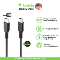 Cáp USB Type C - C, 1 mét, vỏ dù PVC, công suất 60w, màu đen Playa by Belkin - PMBK2004yz1M - Hàng chính hãng - Bảo hành 2 năm đổi mới sản phẩm thumbnail