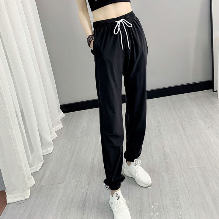 Cheap Black Gray Joggers Women Summer Korean Fashion Sweatpants High Waist  Solid Color Streetwear Loose Casual Sports Pants Female