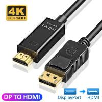 4K DisplayPort to HDMI-compatible Cable Converter DP to HD Video Audio Adapter for Computer Laptop Display Port to TV Projector Adapters Adapters