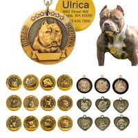 ₪ Personalized Dog ID Tag Free Engrave Dogs Breed Nameplate Anti-lost Pet Collar Pendant For Pitbull Bulldog Copper Collar Tags