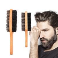 【CC】 Beard Boar Bristles Grooming for Men Wood Handle Comb with  amp;Balm Face Cleaning