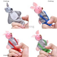 Clothing mother and baby 4ชิ้น/เซ็ต Three Little pigs Finger หุ่นไม้หัวของเล่นเพื่อการศึกษาเด็ก