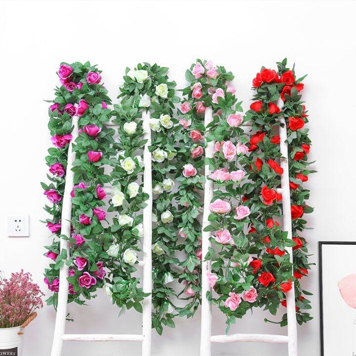 cc-250cm-artificial-flowers-vine-wedding-garden-rattan-fake-string-hanging-silk-flower