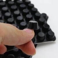 128pcs12x7mm Cabinet Door Bumpers Clear Black Adhesive Pads for Drawers Glass Tops Cutting Boards Picture FramesSmall Furniture