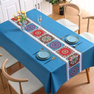 Nordic PVC Waterproof and Oilproof Tablecloth Wholesale Scald Resistant Rectangular Bohemia Tea Coffee Table Pad Table Cloth