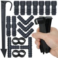 【hot】▲  10PCS 16mm Pipe Stake Support End Plug Elbow Tee Watering Garden Drip Irrigation 1/2inch PE Tubing Hose Fittings