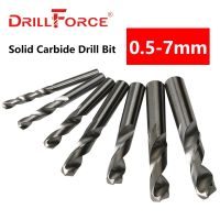 ELEGANT Drillforce 0.5mm-7mm Solid Carbide Drill Bits Set Uncoated (Bright) Finish Round Shank Spiral Flute Twist Drill Bit For Metal