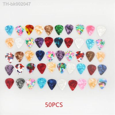 ▼ 50pcs Acoustic Picks Plectrum Celluloid Electric Smooth Guitar Pick Accessories 0.46mm 0.71mm 0.81mm 0.96mm Thickness