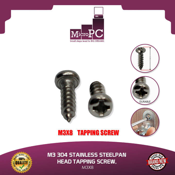M3 304 STAINLESS STEEL PAN HEAD TAPPING SCREW, M3X8 SELFTAPPING SCREW