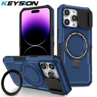 KEYSION Ring Case for Magsafe for iPhone 15 Pro Max 15 Plus Slide Camera Protection Phone Cover for iPhone 14 13 12 11 Pro Max