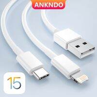 【Taotao Electronics】 ANKNDO Type Usb C สายเคเบิ้ลสำหรับ iPhone ชาร์จ PD 20วัตต์ค่าใช้จ่ายได้อย่างรวดเร็ว iPad 11 12 XR 2เมตรลวดสายชาร์จ