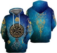 Vikings Unisex 3D Hoodies Viking Tattoo All Over Printed Hooded Man Women Pocket Sweatshirt Long Sleeve Sports Pullover