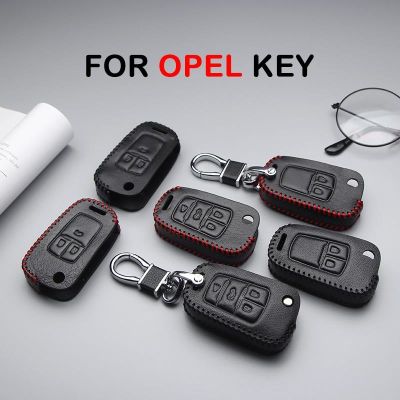 npuh Genuine Leather Car Key Case Cover For Opel Astra G H J Mokka Insignia Vectra Meriva Anti-wear Protective Key Shell Car Styling