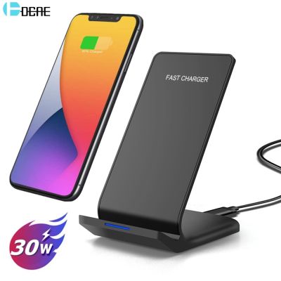 30W Wireless Charger Stand For iPhone 14 13 12 11 Pro Max XS XR X 8 Induction Fast Charging Dock Station for Samsung S22 S21 S20 Wall Chargers
