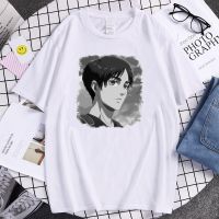 T-Shirt Eren Yeager Attack On Titan Japan Anime Shirts Mens Short Sleeve Oversized Casual Tshirt Male Street Fashion Clothes Men S-4XL-5XL-6XL