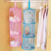 Creative 3 Layer Shelf Hanging Storage Bag Kids Bedroom Toy Organizer Mesh Baskets Wall Door Closet Bathroom Kitchen Net Rack