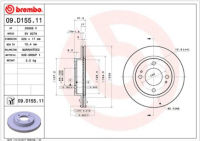 จานเบรคหน้า MITSUBISHI MIRAGE A03A 1.2 ECO CAR 2012- 229MM BREMBO /ชิ้น