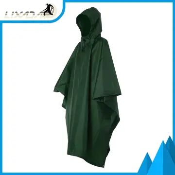 Lixada Hooded Rain Poncho Waterproof Raincoat Jacket Cycling Rain Cover for Outdoor Camping Hiking Fishing, Black