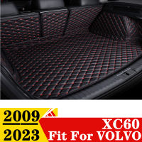 รถ Trunk Mat สำหรับ Volvo XC60 09-23ทุกสภาพอากาศ XPE หนัง Custom FIT ด้านหลัง Cargo Cover พรม Liner หางอะไหล่ Boot กระเป๋าเดินทาง Pad