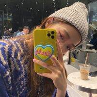 【Hot】เกาหลีน่ารัก Love Heart Bracket ผู้ถือเคสโทรศัพท์สำหรับ Iphone 13 12 Pro 11 XR X XS Max MiNi 7 8 Plus Glossy Soft ซิลิโคน