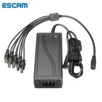 DC สำหรับกล้องพลังงานวิทยุสายแยกกล้องวงจรปิด ESCAM 5A 12V พลังงานการเฝ้าระวังทางไฟฟ้าอะแดปเตอร์จ่ายไฟ8 + สาย