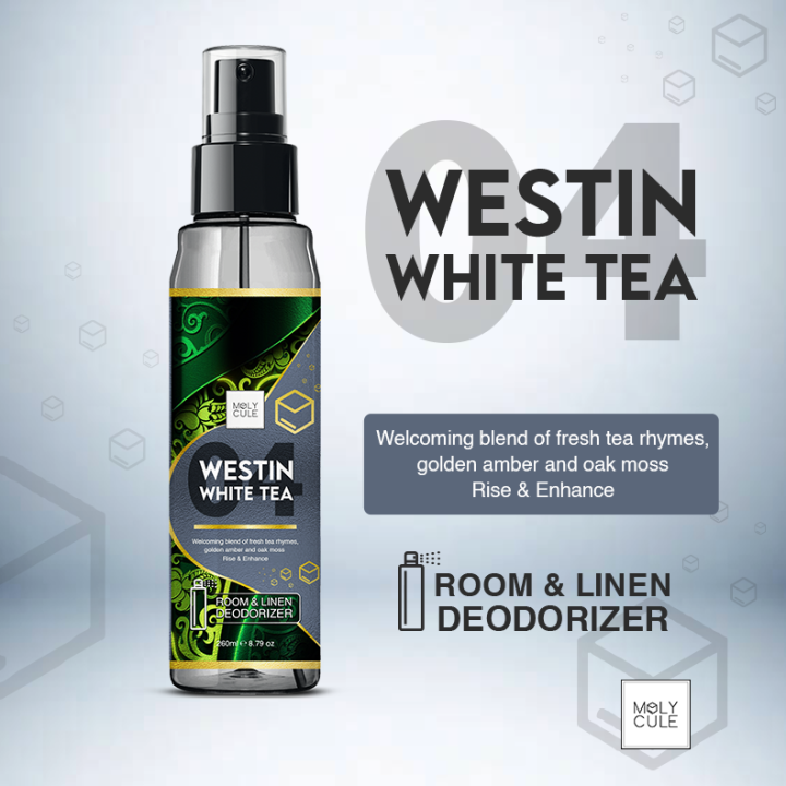 MOLYCULE Westin White Tea Room & Linen Deodorizer Room Spray Home Hotel