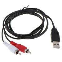 Dual RCA Male To USB Male A อะแดปเตอร์คอมโพสิต Audio Video Data Extension Cable 1Pc