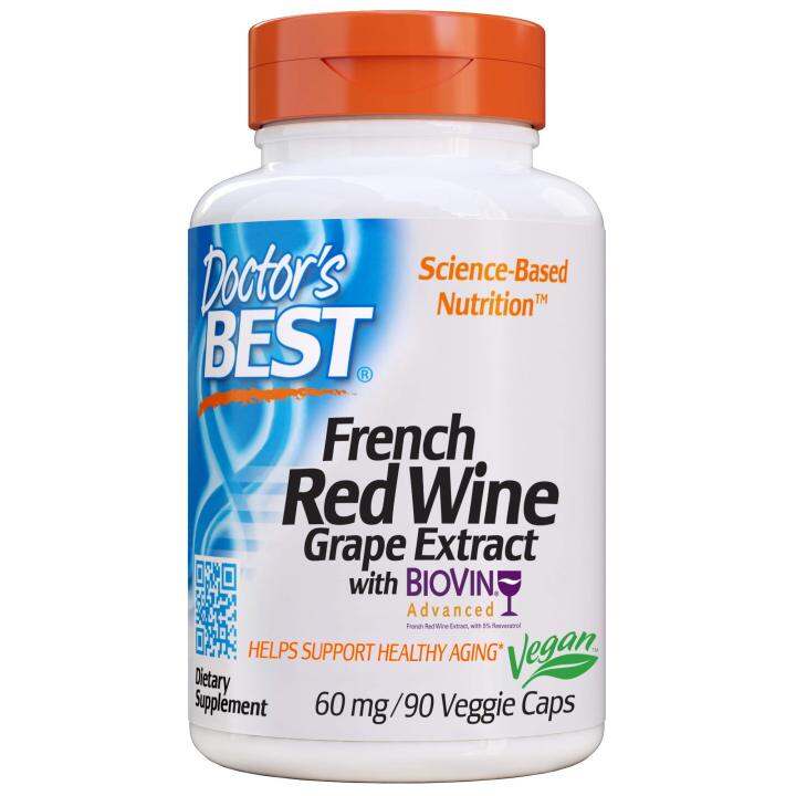 Doctor's Best French Red Wine Grape Extract 60mg 90 veggie caps