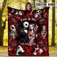 Personalized You Jack Skellington Sally Best Gift Quilt Blanket Decor Home   flannel blanket