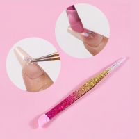 【LZ】❡☈  Double Ended Straight Nail Pinças com Silicone Pressionando Cabeça Strass Adesivo Pick Up Clip Cílios Extensão Ferramentas de maquiagem