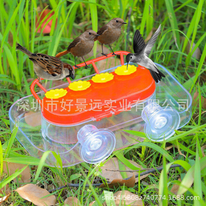 เครื่องให้อาหารนกฮัมมิงเบิร์ดหน้าต่าง-window-hummingbird-feeders-เครื่องป้อนน้ำ-hummingbird-แบบใหม่