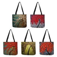 【hot】 Paint Tote Handbags Reusable Shopping Side Print ！