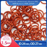 Cincin O CS 1.5Mm ID 22 Mm OD 25 Mm Bahan dengan Silikon VMQ NBR FKM EPDM Segel Pengikat Gaske1