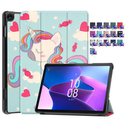 สำหรับ Lenovo Tab M10 3rd Gen 10.1 "กรณี TB328FU TB328XU ปกอัตโนมัตินอน/ตื่นป้องกัน Tri-พับแม่เหล็กยืนกรณี