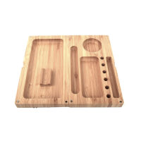 【cw】 Factory Direct Supply Bamboo Tray Double Bamboo Hand Plate Set Tray Accessories rollingtray