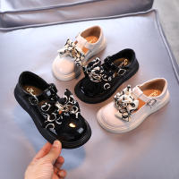 Childrens Baby Shoes Soft Bottom 2022 Spring PU Leather Children Girl Shoes Princess Party Shoes Bow-tie shoes