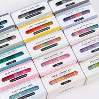 ☋◕▦ 8Pcs/Set Retro Solid Color Washi Tape Set Grid Stripe Decoration Tape Kawaii Masking Tape Sticker DIY Scrapbooking Stationery