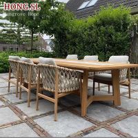 Exclusive customization Nordic outdoor tables and chairs courtyard open-air garden villa designer waterproof sunscreen teak solid wood leisure furniture